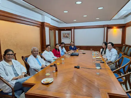 From left to right - Drs Geetanshu Goel, PTV Nair, Sheela Sawant, Nandini Menon, Lingaraj Nayak, Prabhat Bhargava, Mrs Tania Ghosh, Arjun Ghosh and Anuprita Daddi (joined virtually)