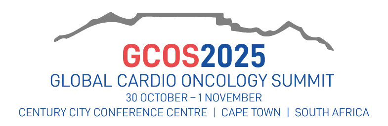 Global Cardio-Oncology Summit (GC-OS) 2025 logo, happening from 30 October to 1 November 2025 at Century City Conference Centre in Cape Town, South Africa