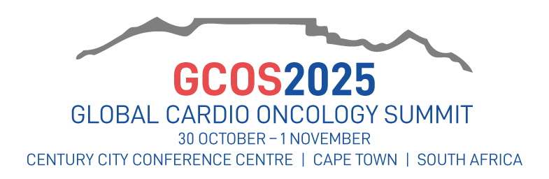 Global Cardio-Oncology Summit (GC-OS) 2025 logo, happening from 30 October to 1 November 2025 at Century City Conference Centre in Cape Town, South Africa