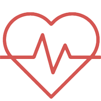 A heart with a hearbeat in the middle