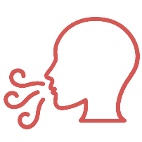 A person's head breathing