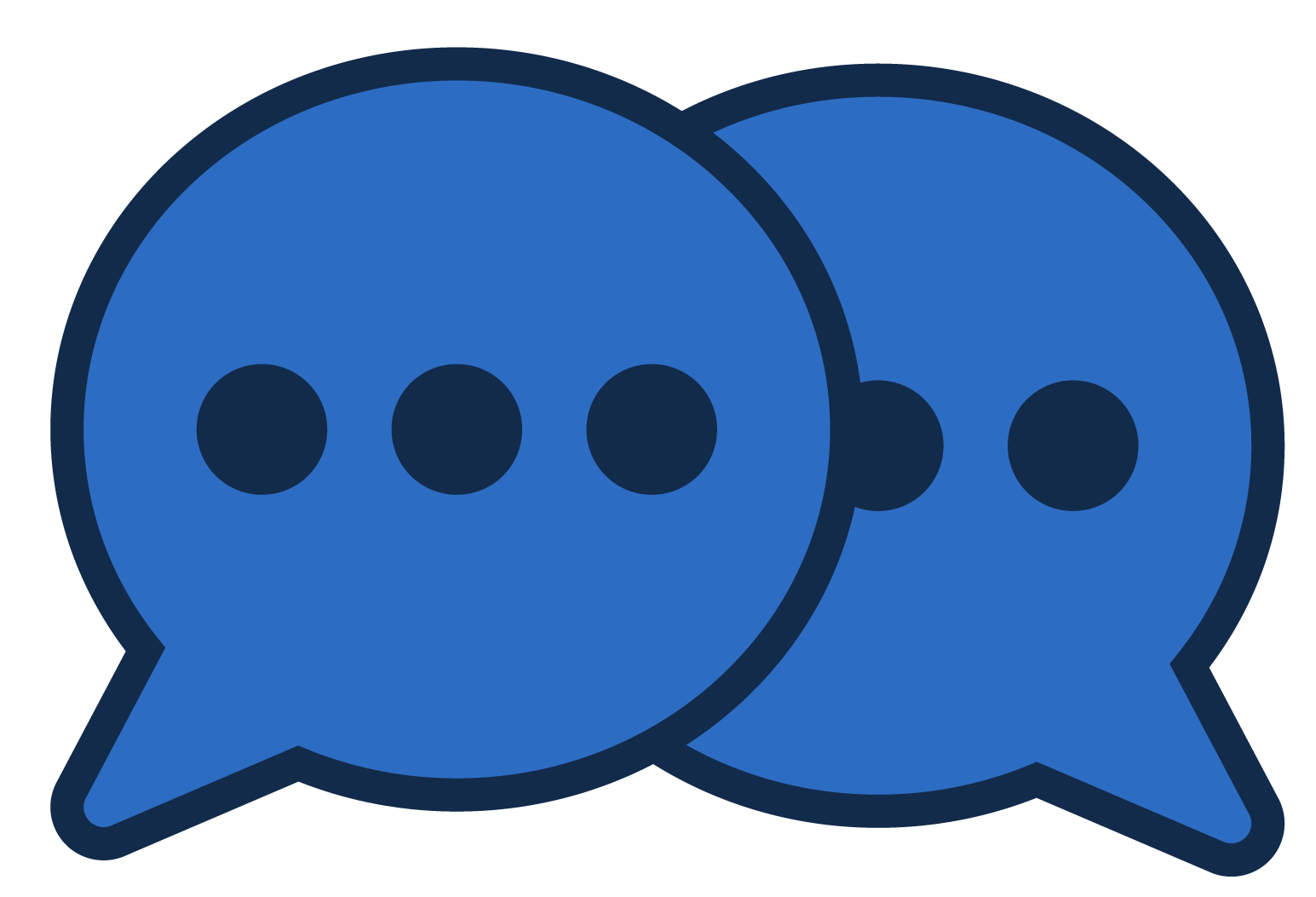 Two conversation bubbles on top of each other